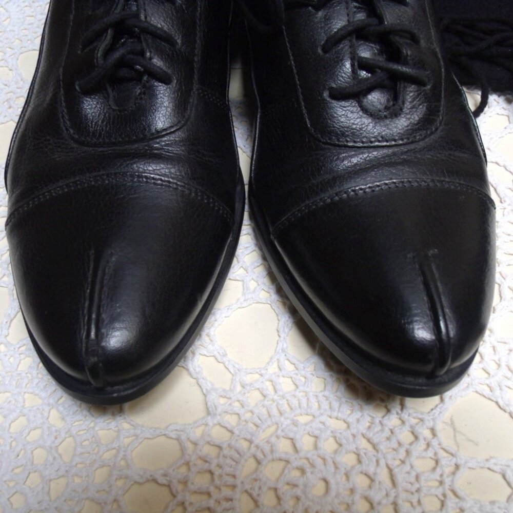 Rare European Style Oxfords by FOLGERS Black Leather EU 40  US 7